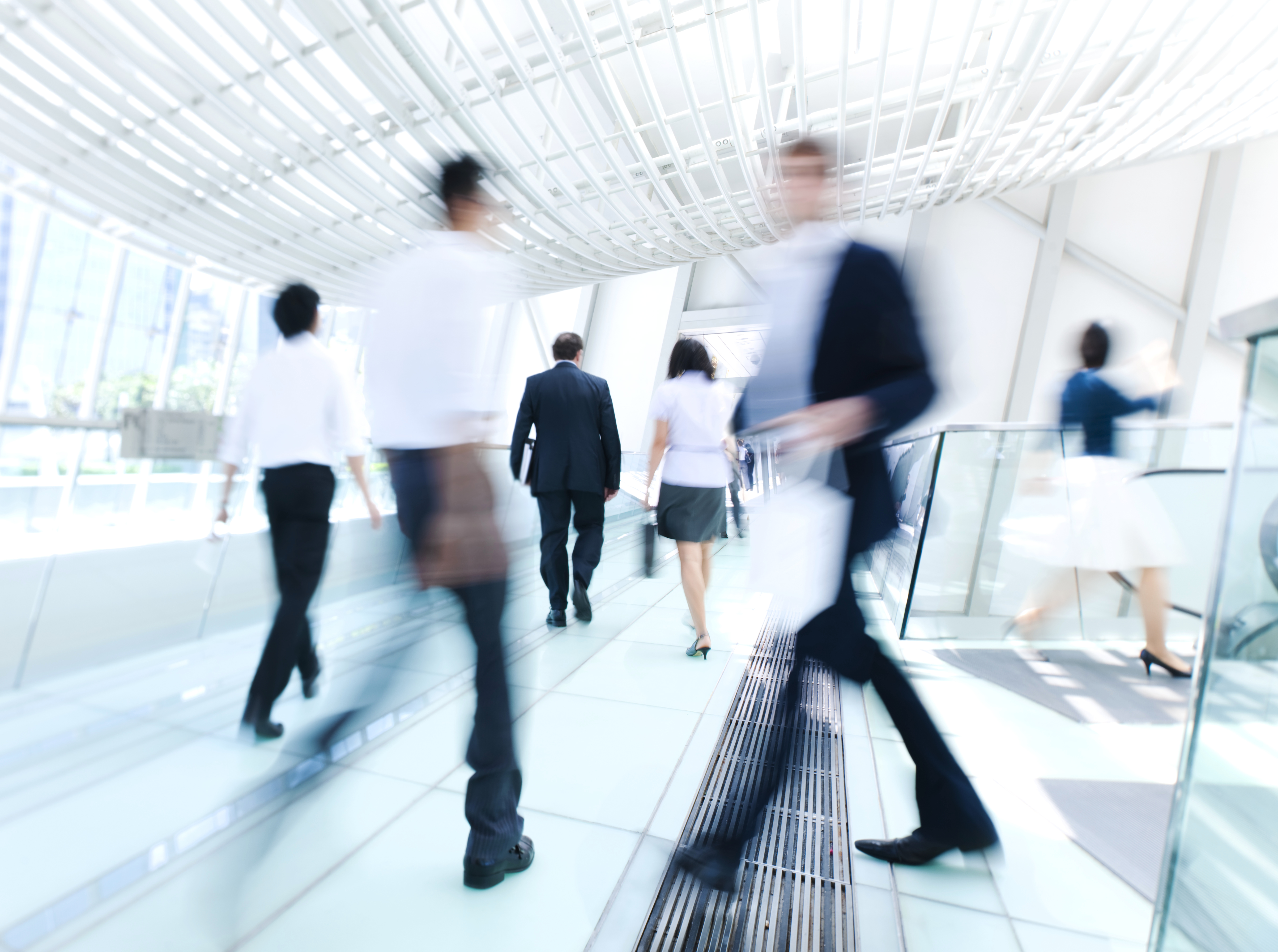 Business teams in motion